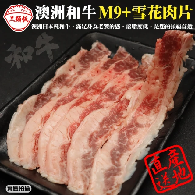 三頓飯 澳洲和牛M9+熟成雪花肉片(10盒_100g/盒)