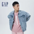 【GAP】男裝 工裝寬鬆翻領牛仔外套-中度水洗(837107)