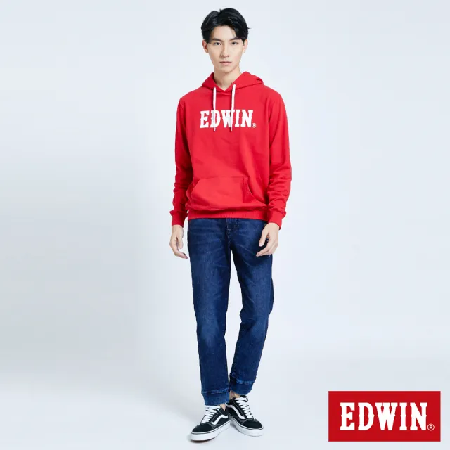 【EDWIN】男裝 JERSEYS 迦績EJ6保溫款柔感內刷毛中低腰縮口牛仔褲(酵洗藍)