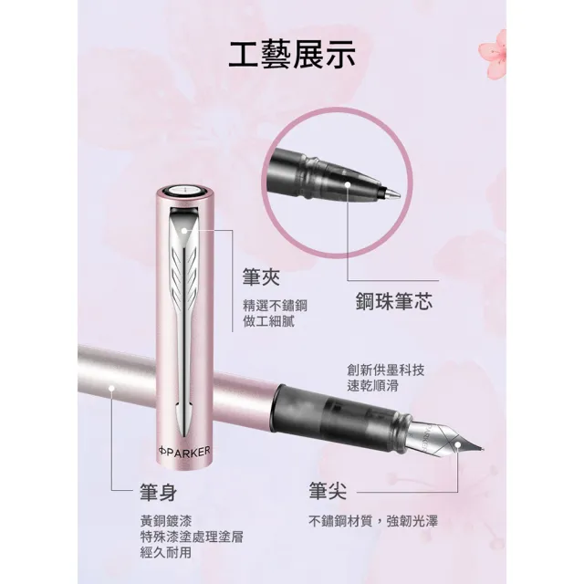 【PARKER】派克 新Vector威雅XL 2022限量櫻花系列鋼筆卡水皮套禮盒組