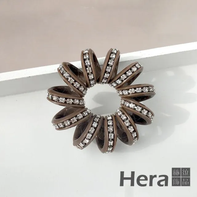 【HERA 赫拉】可愛電話線造型水鑽髮圈2入組 H111021614(髮飾 髮圈)