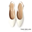【TINO BELLINI 貝里尼】義大利進口牛皮尖頭後釦帶6.5CM跟鞋FS2T0006(白)