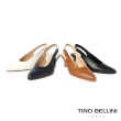 【TINO BELLINI 貝里尼】義大利進口牛皮尖頭後釦帶6.5CM跟鞋FS2T0006(駝)
