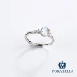 【Porabella】925純銀鋯石戒指 人魚的眼淚 海洋 月光石 可調開口式 銀戒 Rings