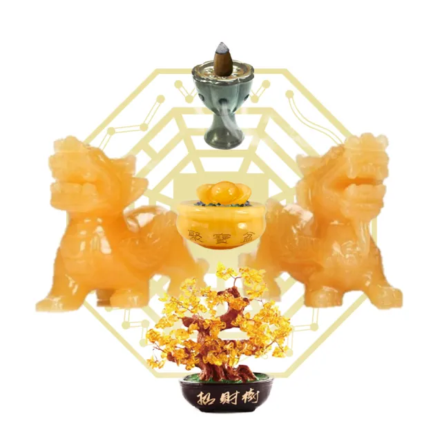 【菩提居】至尊飛天黃玉貔貅催財組-鬼月必備-保平安-避邪