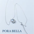 【Porabella】Porabella925純銀鋯石項鍊 月牙小清新鎖骨鍊(森林系少女 簡約琉璃項鍊 Necklace)