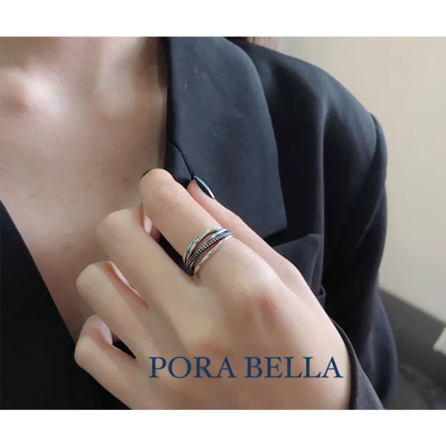 【Porabella】925純銀北歐戒指 個性設計款戒指 中性風格 可調開口式 銀戒 Rings