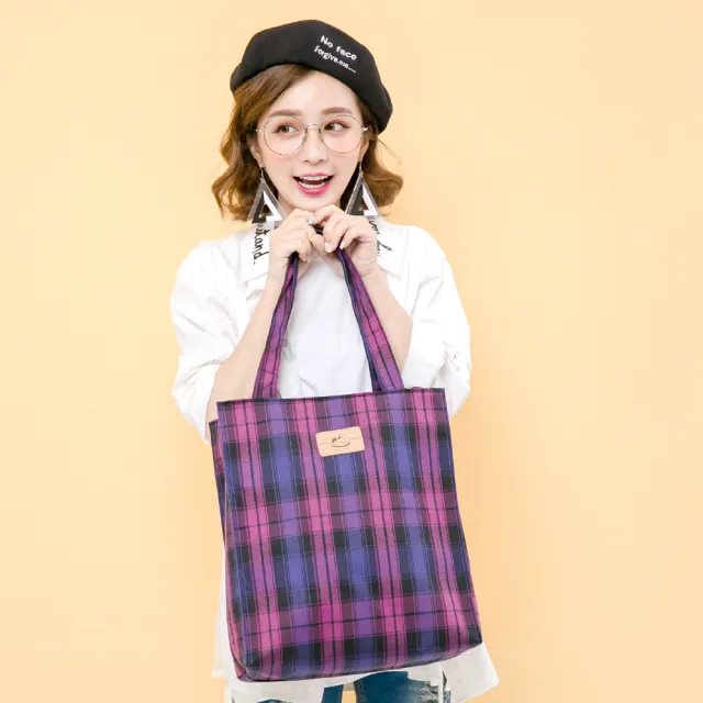 【uma hana】雙11 經典格紋可放到A3大容量防水包 的加大新A4提袋(A3大容量提袋/旅行肩背包/萬用