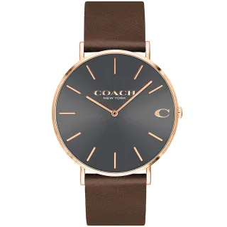 【COACH】官方授權經銷商 紳士時尚皮帶手錶-41mm 新年禮物(14602549)