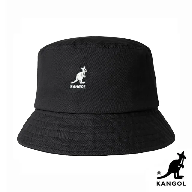 【KANGOL】WASHED BUCKET 漁夫帽(黑色)