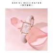 【Daniel Wellington】DW 手錶  Quadro  Rouge 20x26mm珍珠貝真皮皮革小方錶-玫瑰金(DW00100508)