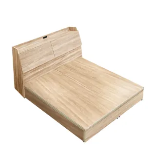 【A FACTORY 傢俱工場】吉米 MIT木心板 插座床箱+床底 - 雙大6尺