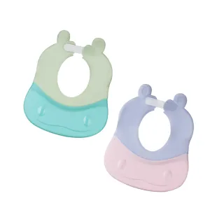 【PUKU 藍色企鵝】可調式幼兒洗髮帽(粉紫/藍綠)