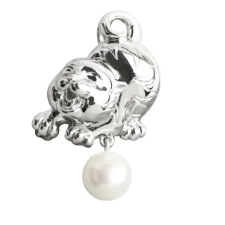 【大東山樑御珊瑚】天然珍珠8mm虎哩翁 別針墜子兩用(生肖系列)