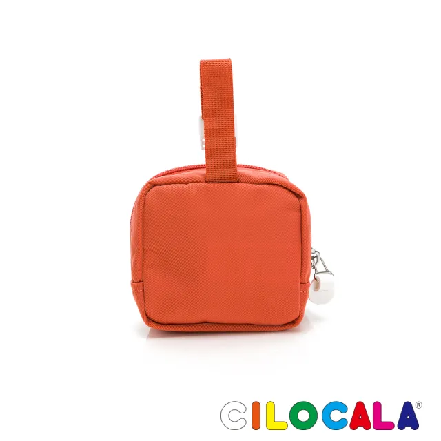 【CILOCALA】亮彩尼龍防潑水可扣式零錢包(磚紅)