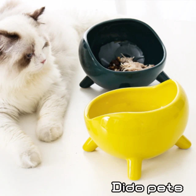 【Dido pets】全陶瓷 四腳造型 加高寵物碗(PT091)
