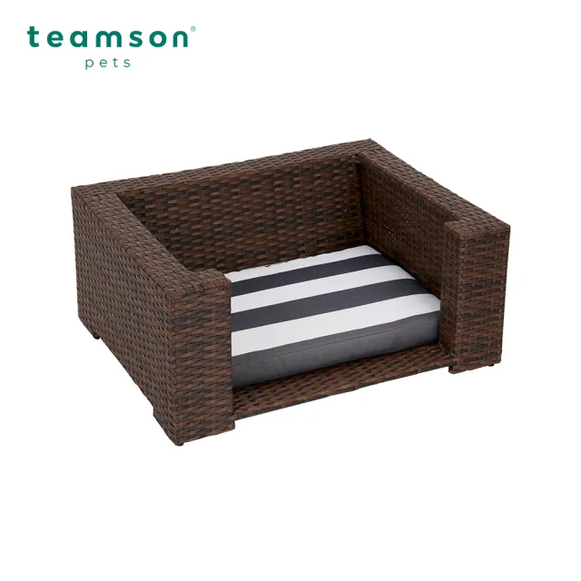 【Teamson】Teamson pets 度假風情編織寵物床(附棉墊)