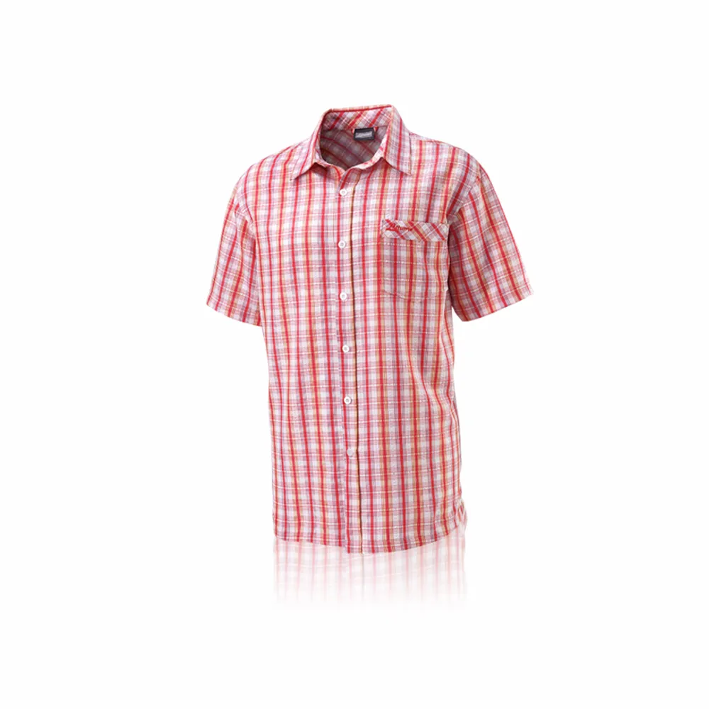 【Litume】R151 男款抗UV短袖休閒輕薄格子 襯衫(輕薄抗UV抗紫外線吸濕排汗防曬透氣襯衫)