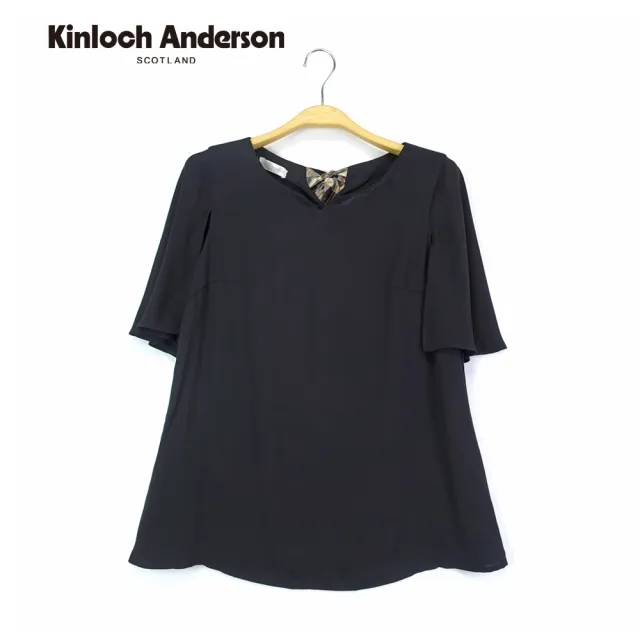 【Kinloch Anderson】連袖後綁帶雪紡上衣  金安德森女裝(黑)