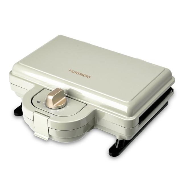  FURIMORI富力森 FU-S502 灰色鬆餅機兼三明治機，適閤家用烘烤，功率800~900W，電壓110V/60Hz，尺寸W255×H97×D246mm，重量2kg（配合烤盤使用時）。中國製造，BSMI許可字號R35752，提供1年保固。輕鬆製作鬆餅與三明治，操作簡單，適閤家庭廚房，提升烘焙樂趣。 