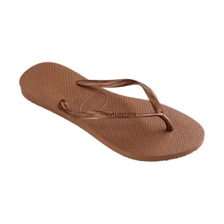 【havaianas 哈瓦仕】拖鞋 女鞋 夾腳拖 細帶 巴西 Slim 金屬銅 4000030-9385W(哈瓦士)