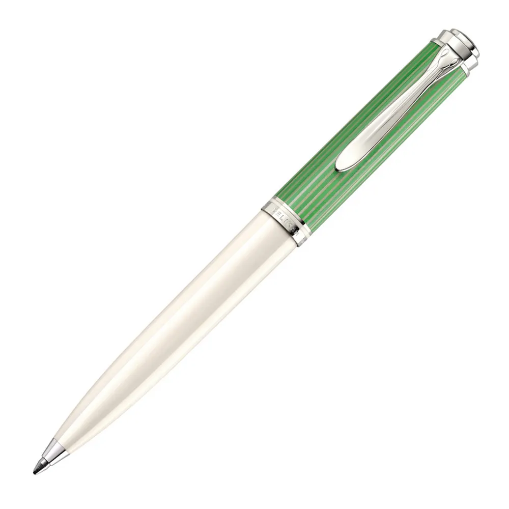 【Pelikan】百利金 K605 限量綠白條紋 鉑金夾 原子筆(送原廠手提袋)