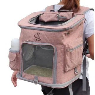 【May shop】升級款加大L號寵物背包可折疊雙肩寵物包外出便攜貓包