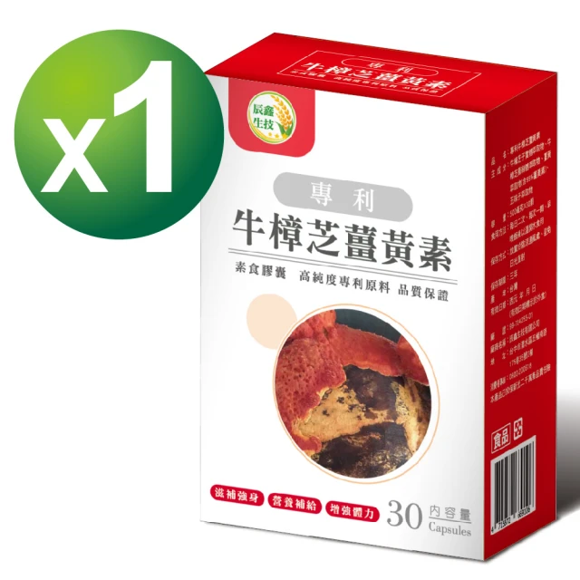 辰鑫生技 專利牛樟芝薑黃素 素食膠囊 1入組共30顆(牛樟芝;薑黃素;五味子)