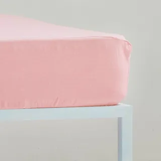 【YVONNE 以旺傢飾】100%美國純棉素面床包-珊瑚粉(嬰幼兒)