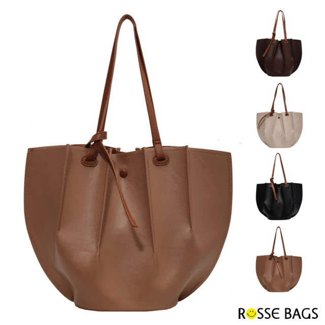 Rosse Bags 經典時尚條紋掛飾大容量肩背托特包(現+