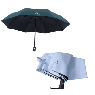 【Funtaitai】晴雨兩用全自動黑膠抗UV折疊傘(晴天雨天都好用)