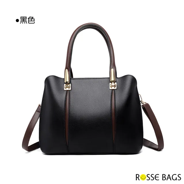 【Rosse Bags】時尚通勤大容量手提肩背包(現+預  卡其色 / 紅色 / 藍色 / 黑色)