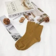【HanVo】必Buy!簡約基礎多色雙針堆堆襪 韓國潮流時尚休閒襪(超值5件組 6078)