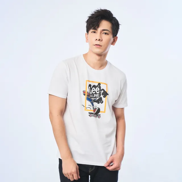 【Lee】出清品-男裝 短袖T恤 / 滑板元素 經典白 標準版型 / X-LINE 系列(LL220011K14)