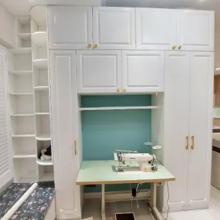 【MIDUOLI 米多里】典雅木紋白 開放式收納工作櫃(米多里設計)