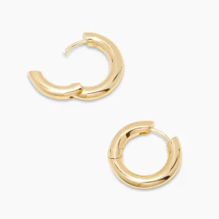 【GORJANA】立體中圓耳環 簡約金色耳環 Lou Hoops(立體中圓耳環)