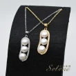 【Selene】碗豆造型珍珠項鍊(金銀二款任選)