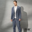 【SST&C 最後55折】棉麻混紡灰藍窗格休閒西裝外套0612203002