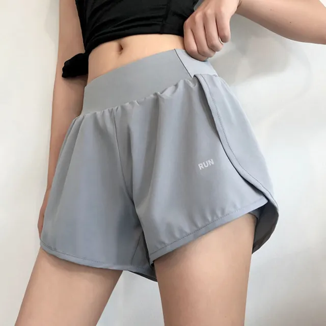 【Amhome】高腰防走光健身瑜伽寬鬆休閒運動短褲#111719現貨+預購(3色)