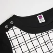 【ILEY 伊蕾】摩登格紋拼接造型反摺雪紡上衣1222011089(黑)