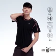 【遊遍天下】MIT台灣製男款涼感吸濕排汗抗UV防曬彈力機能圓領衫T恤 黑色(M-3L)
