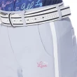 【Lynx Golf】女款日本進口布料涼感彈性兩側特殊剪裁設計窄管九分褲(灰色)