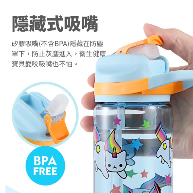 【Cool Gear 酷樂】兒童翻蓋吸管式運動水壺500ml（本款有2種版本彩盒）(美國Tritan材質)