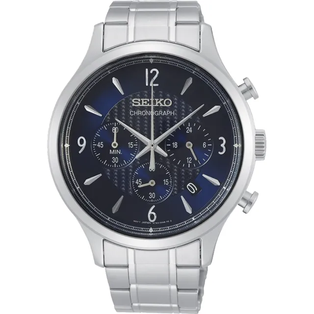 【SEIKO 精工】CS 經典三眼賽車不鏽鋼男腕錶-41mm(多款可選 均一價)