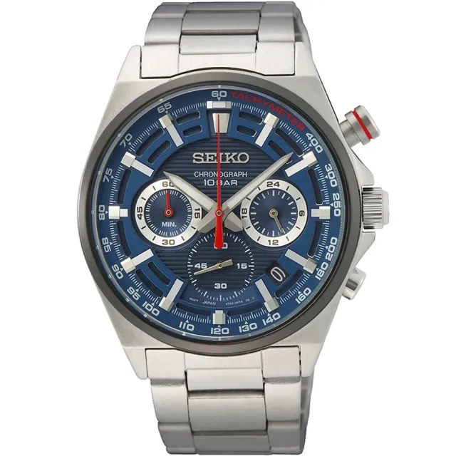 【SEIKO 精工】CS 經典三眼賽車不鏽鋼男腕錶-41mm(多款可選 均一價)