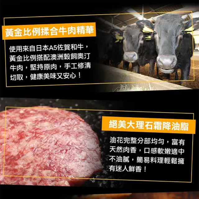 【愛上吃肉】任選999免運 頂級和牛漢堡排1盒(200g±10%/盒)