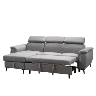 【FL 滿屋生活】FL Chill Sofa Bed-多用途 L 型收納沙發床-灰(L型沙發/沙發床/布沙發/人氣款/收納/經典款)