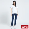【EDWIN】女裝 JERSEYS迦績EJ3透氣中直筒牛仔褲(酵洗藍)