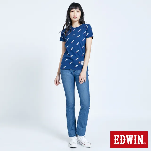 【EDWIN】女裝 JERSEYS迦績EJ1超彈力中低腰靴型牛仔褲(漂淺藍)