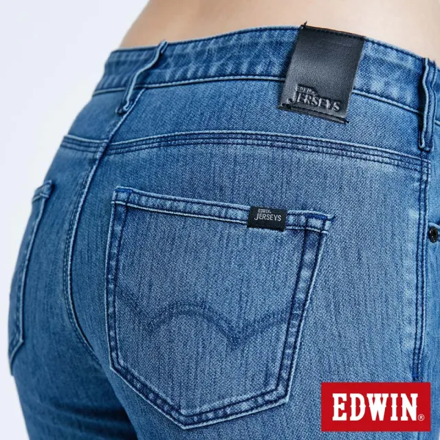 【EDWIN】女裝 JERSEYS迦績EJ1超彈力中低腰靴型牛仔褲(漂淺藍)